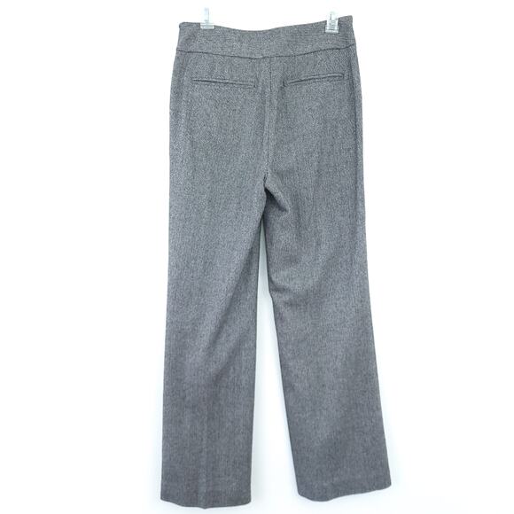 Club Monaco Herringbone Wool Pants Size 6 Career Work Pants Black White - Picture 4 of 8